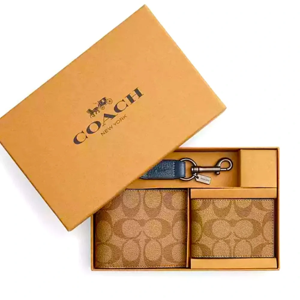 NWT Coach Boxed 3 In 1 Wallet Gift Set In Colorblock Signature Canvas - Picture 5 of 7